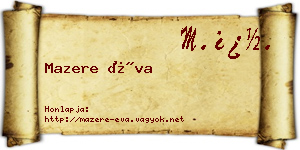 Mazere Éva névjegykártya